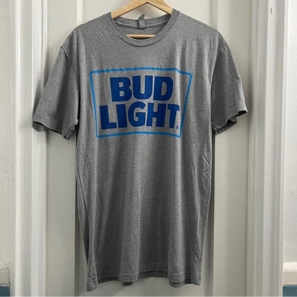 Bud Light T Shirt, grey size Large - Picture 1 of 4